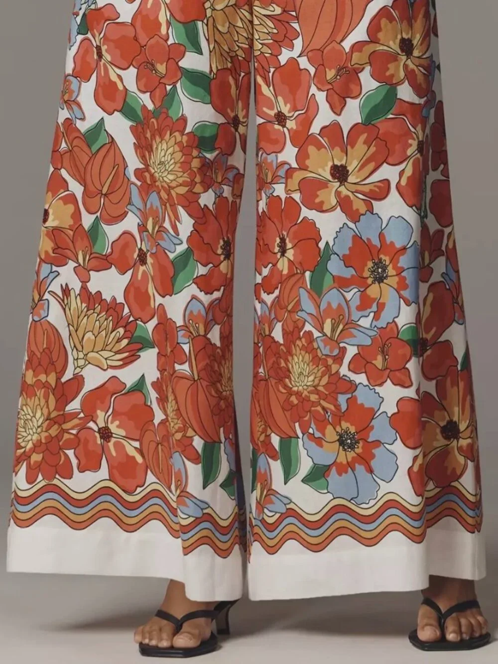 FARM Rio Anthropologie Linen Viscose Wide Leg Floral Pants - Picture 2 of 7